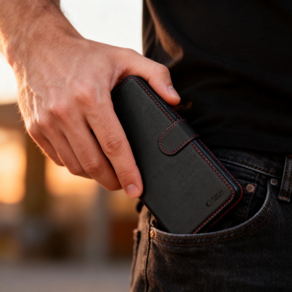 Tech-Protect Tech-Protect Galaxy S26 Ultra Fodral Läder Svart / Röd