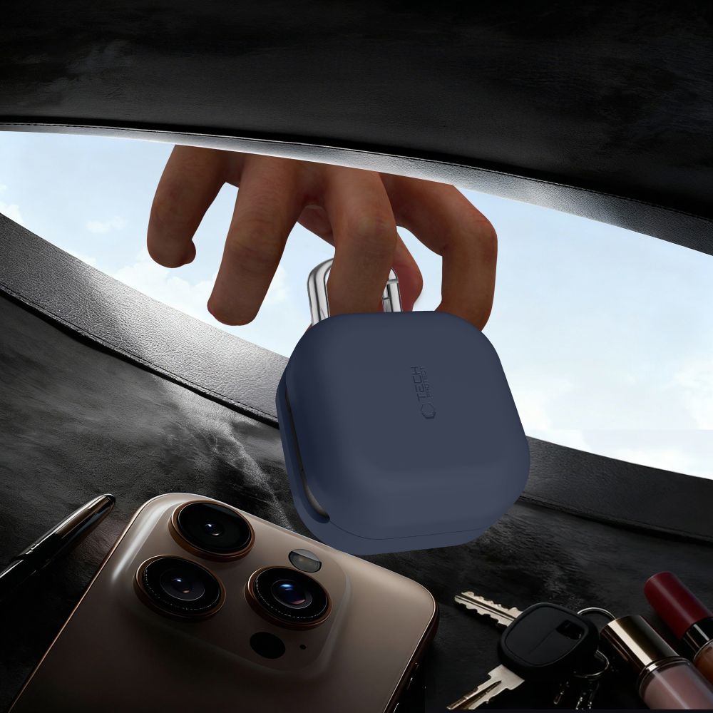 Tech-Protect Tech-Protect Galaxy Buds 4 / 4 Pro Skal Silikon Hook Navy Blue
