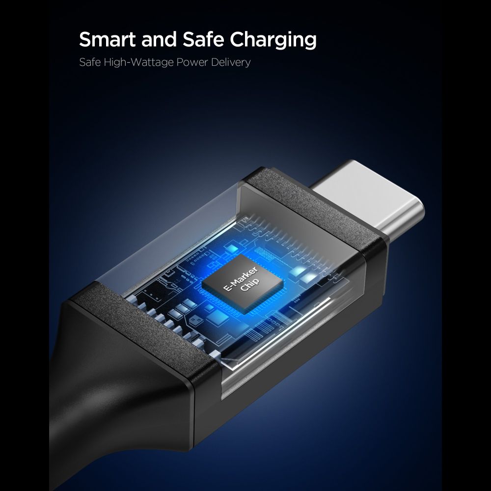 Spigen Spigen 2m 100W USB-C - USB-C Kabel Essential Svart