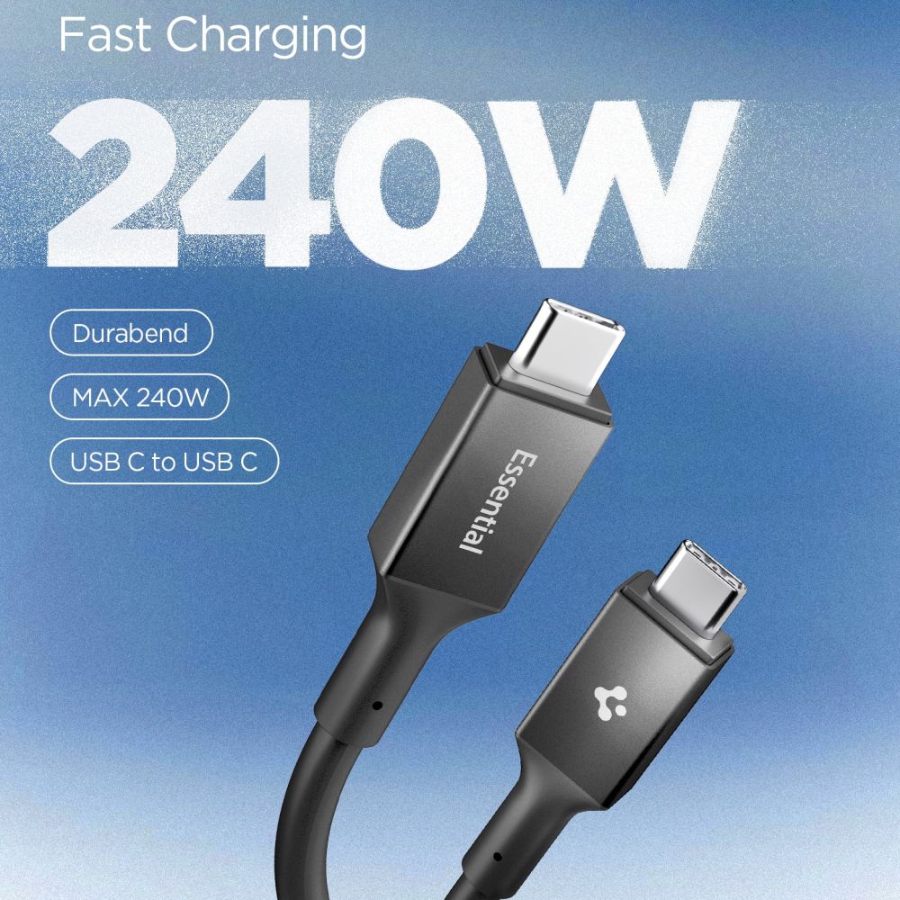 Spigen Spigen 1.2m 240W USB-C - USB-C Kabel Essential Svart