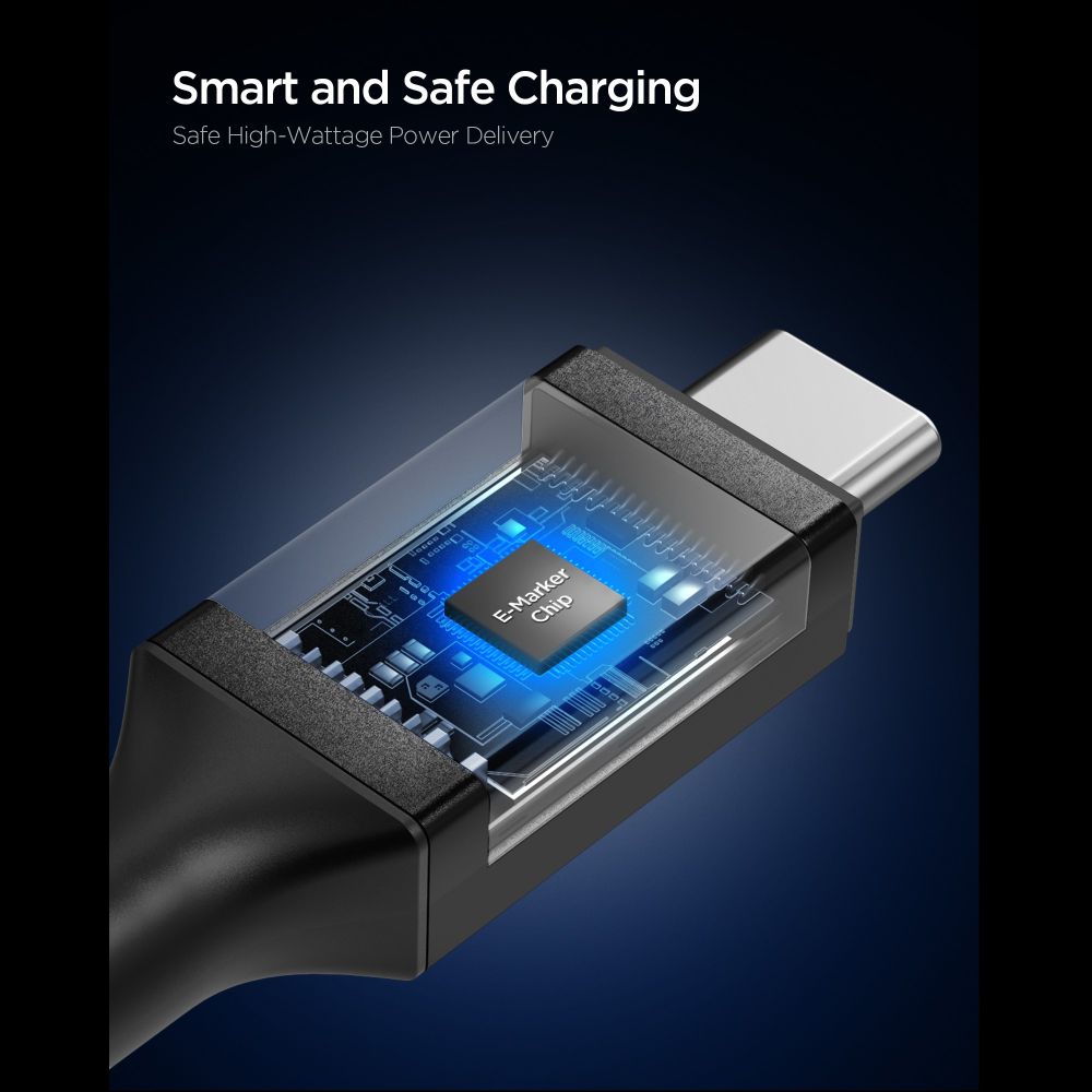 Spigen Spigen 1.2m 240W USB-C - USB-C Kabel Essential Svart