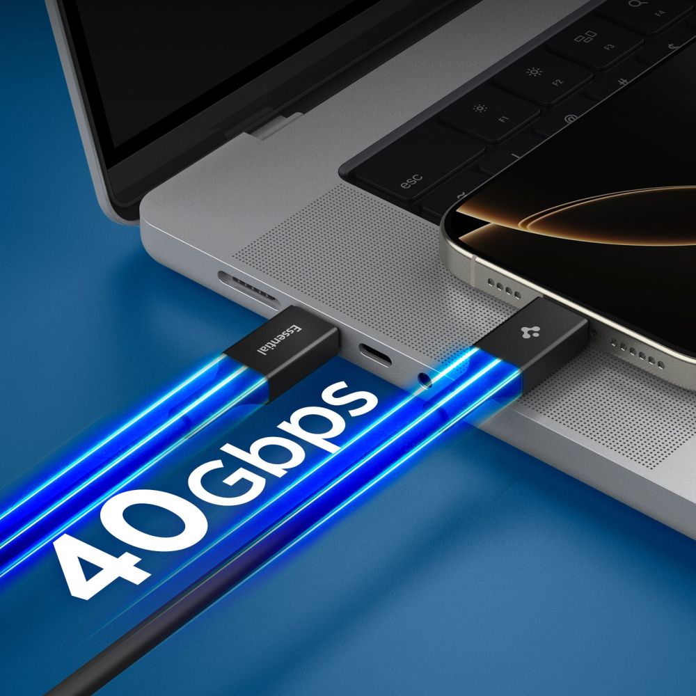 Spigen Spigen 1.2m 240W USB-C - USB-C Kabel Essential Svart