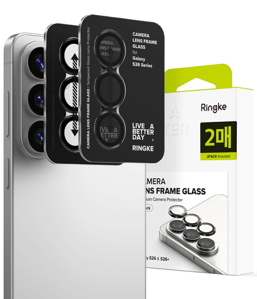 Ringke Ringke Galaxy S26/S26 Plus 2-PACK Linsskydd Härdat Glas Svart