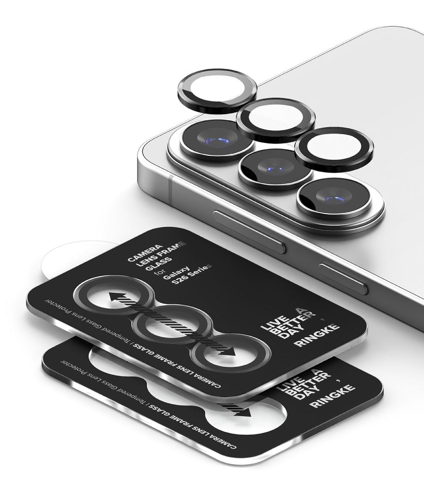 Ringke Ringke Galaxy S26/S26 Plus 2-PACK Linsskydd Härdat Glas Svart