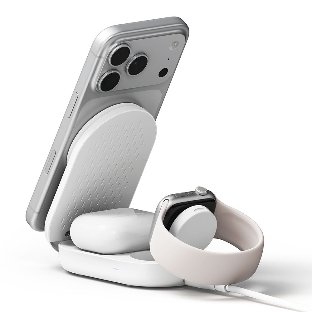 Ringke Ringke 25W 3in1 Trådlös Magnetisk MagSafe Laddare Vit