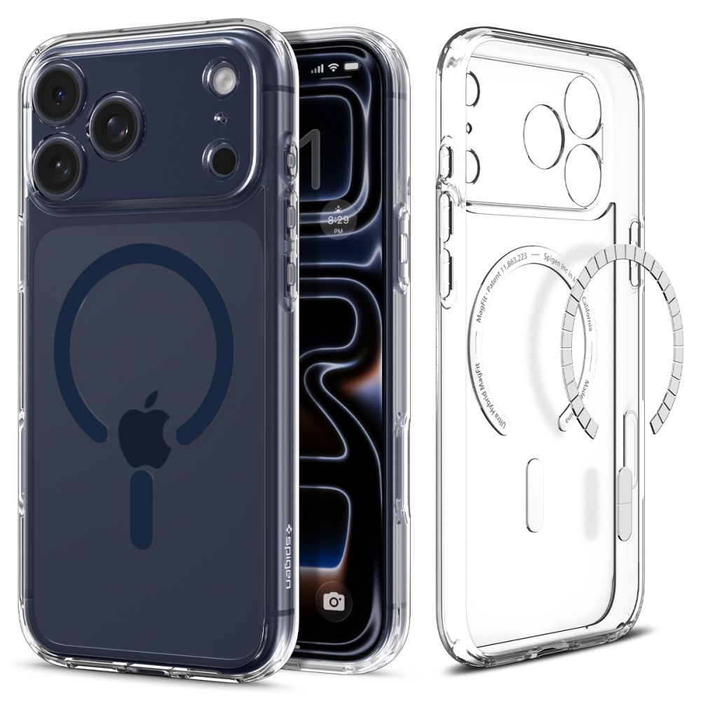 Spigen Spigen iPhone 17 Pro Max Skal MagSafe Ultra Hybrid Clear / Deep Blue