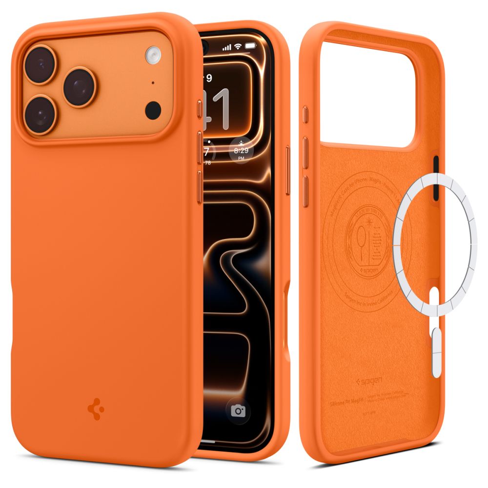 Spigen Spigen iPhone 17 Pro Max Skal MagSafe Silicone Fit Cosmic Orange