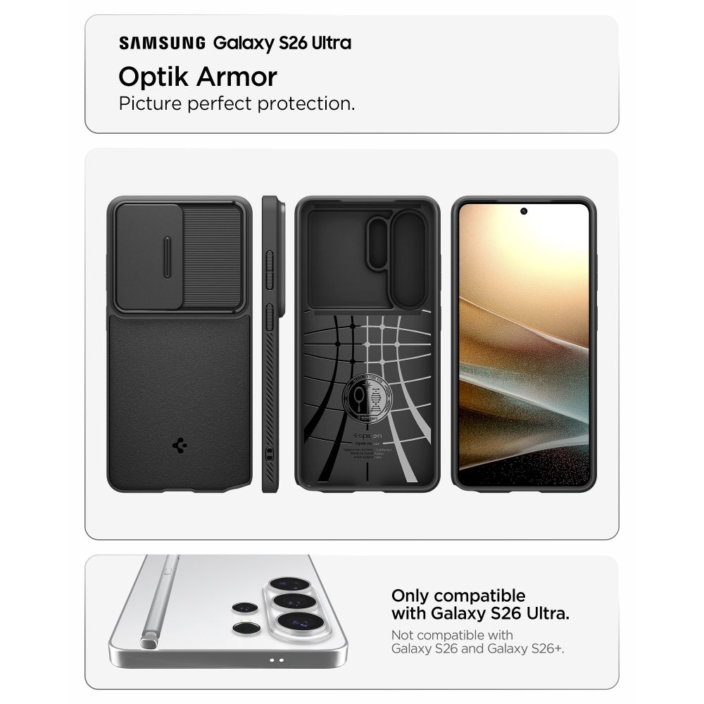 Spigen Spigen Samsung Galaxy S26 Ultra Skal Optik Armor Svart