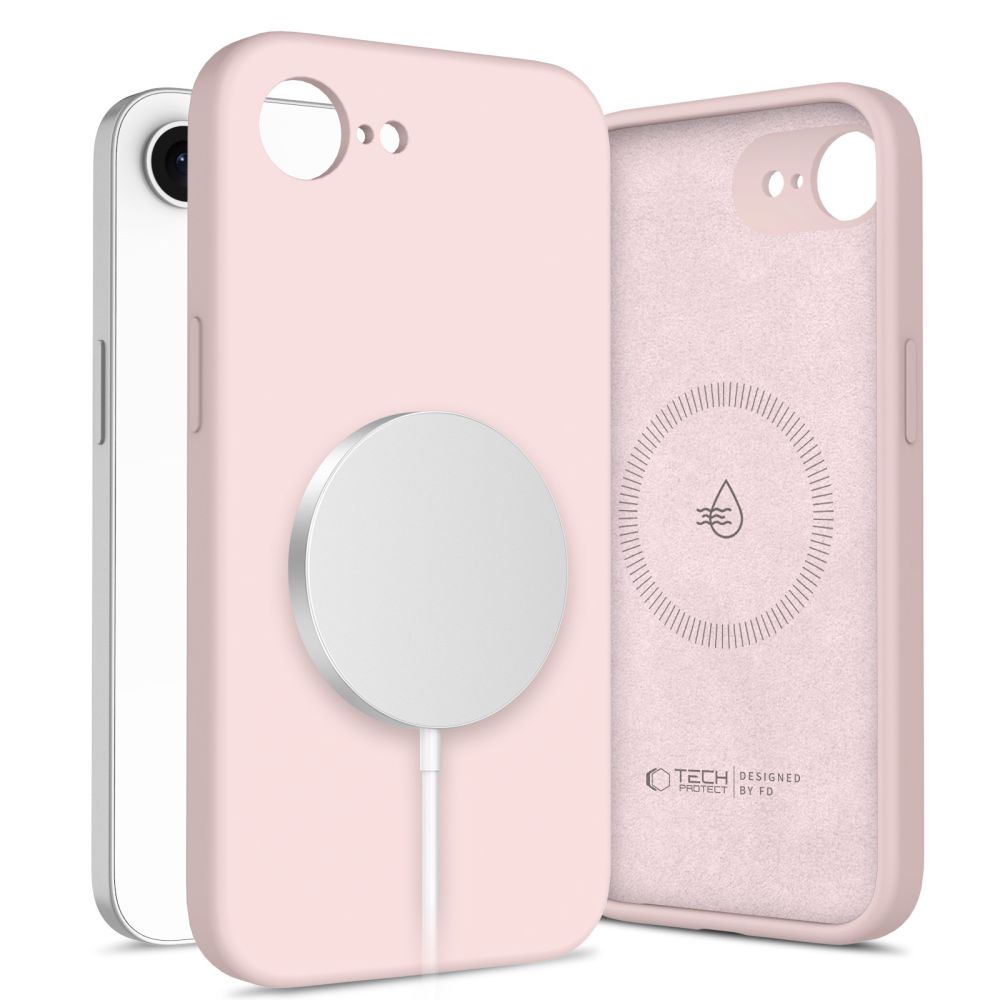 Tech-Protect Tech-Protect iPhone 17e / 16e Skal MagSafe Silicone Pink Pearl