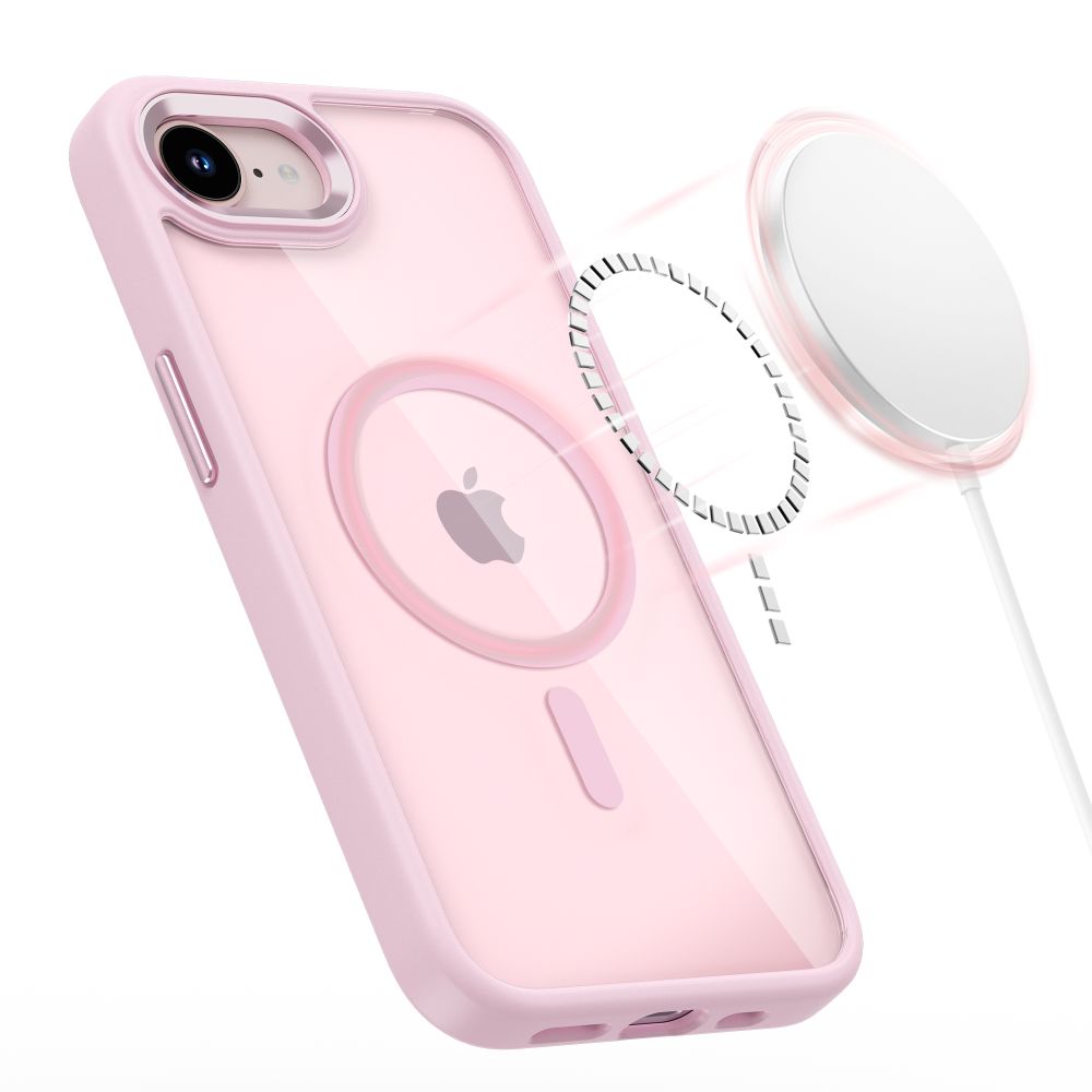 Tech-Protect Tech-Protect iPhone 17e/16e Skal MagSafe MagMat Rosa/Transparent