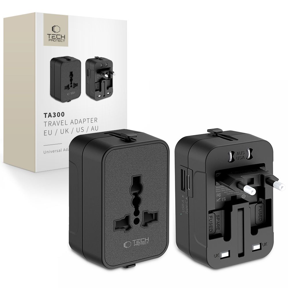 Tech-Protect Tech-Protect Reseadapter EU / UK / US / AU Svart