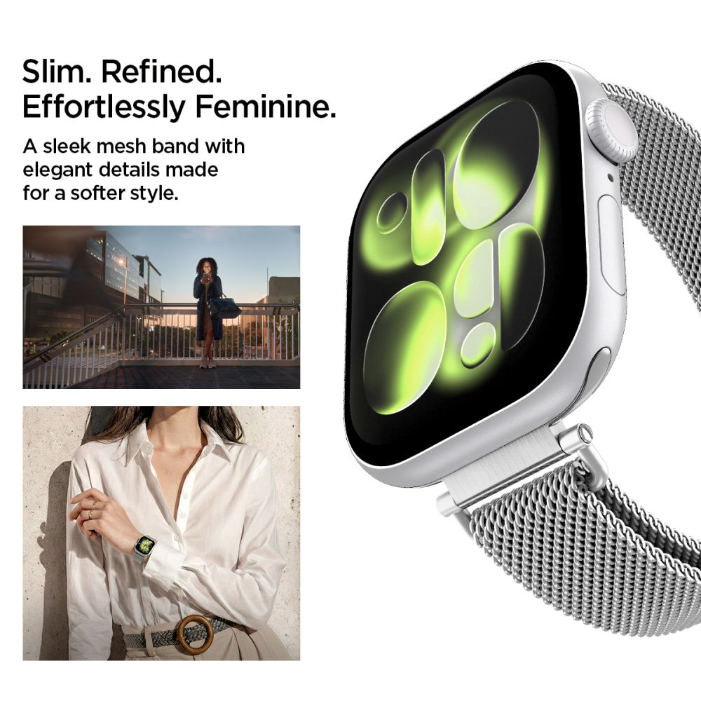 Spigen Spigen Apple Watch 38/40/41/42 mm Armband Milanese Silver