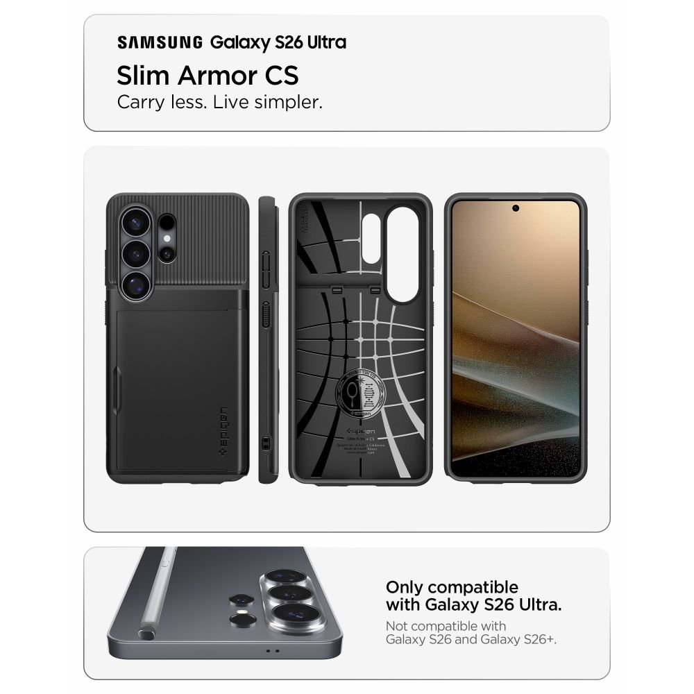 Spigen Spigen Samsung Galaxy S26 Ultra Skal Slim Armor CS Svart