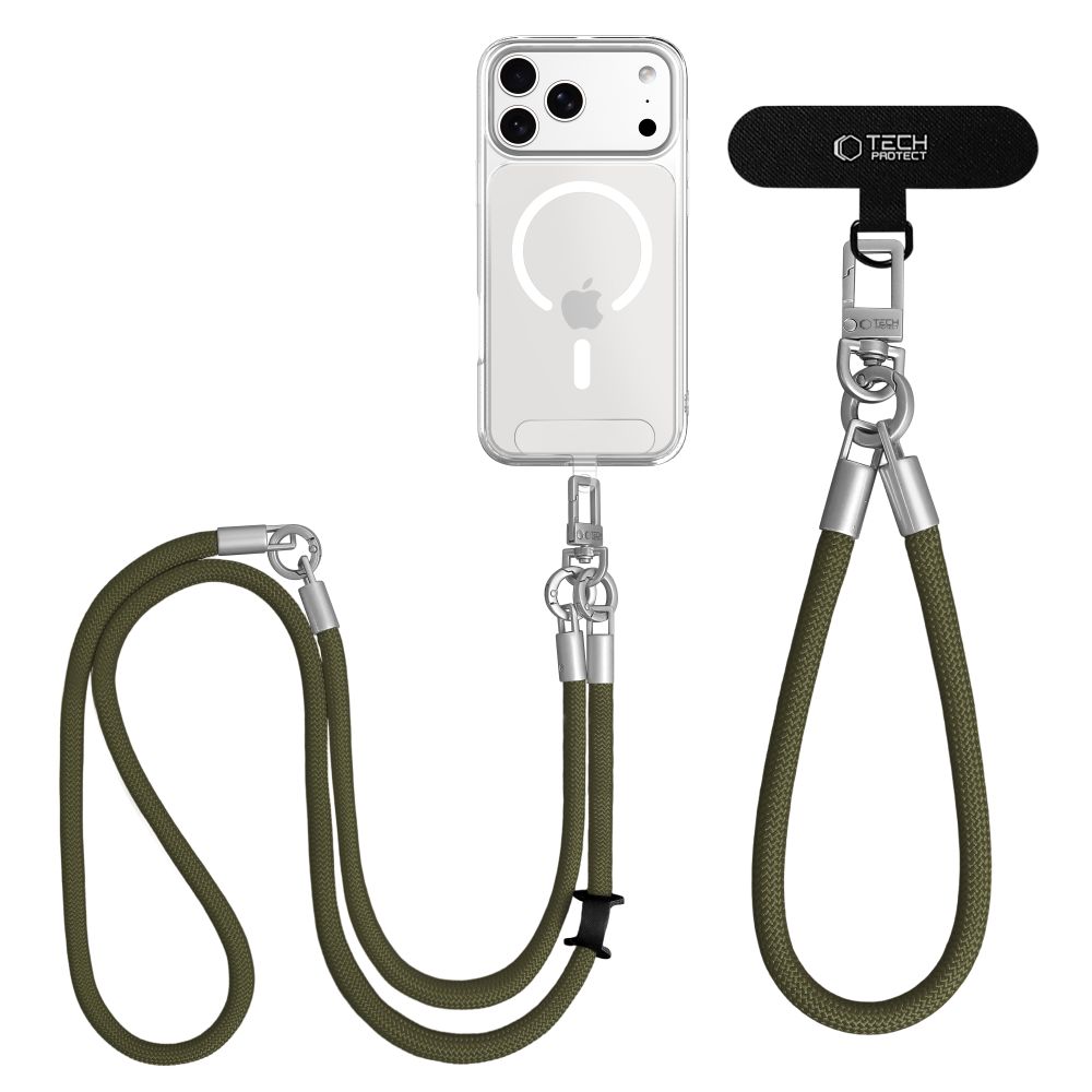 Tech-Protect Tech-Protect Mobilsnöre CrossBody & Wrist Rope Olive Green