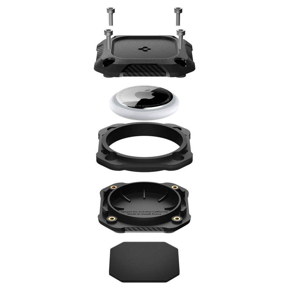 Spigen Spigen Apple AirTag 2 / 1 4-PACK Hållare Tough Armor Svart
