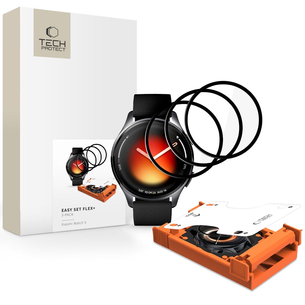 Tech-Protect Tech-Protect Xiaomi Watch 5 3-PACK Skärmskydd EasySet Flex+