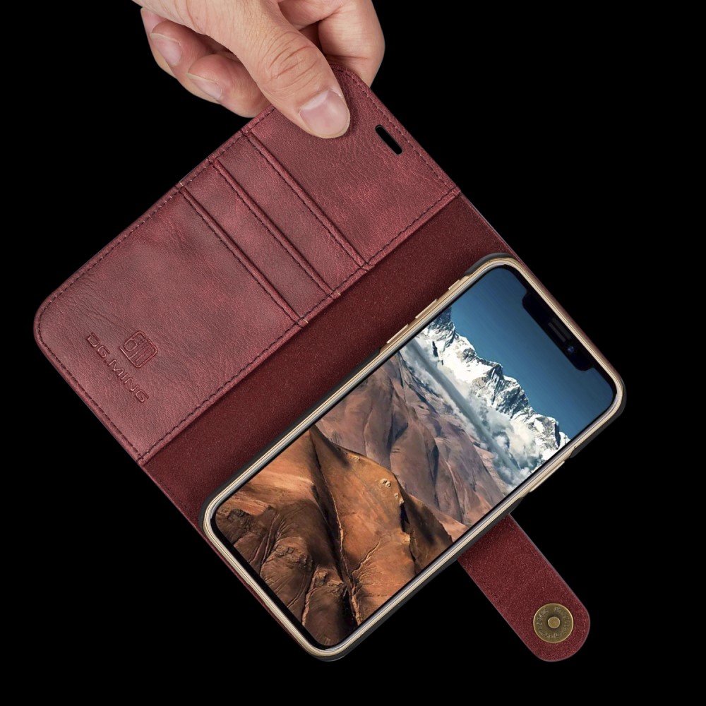 DG.MING iPhone X/Xs - DG.MING Plånboksfodral/Magnet Skal - Röd