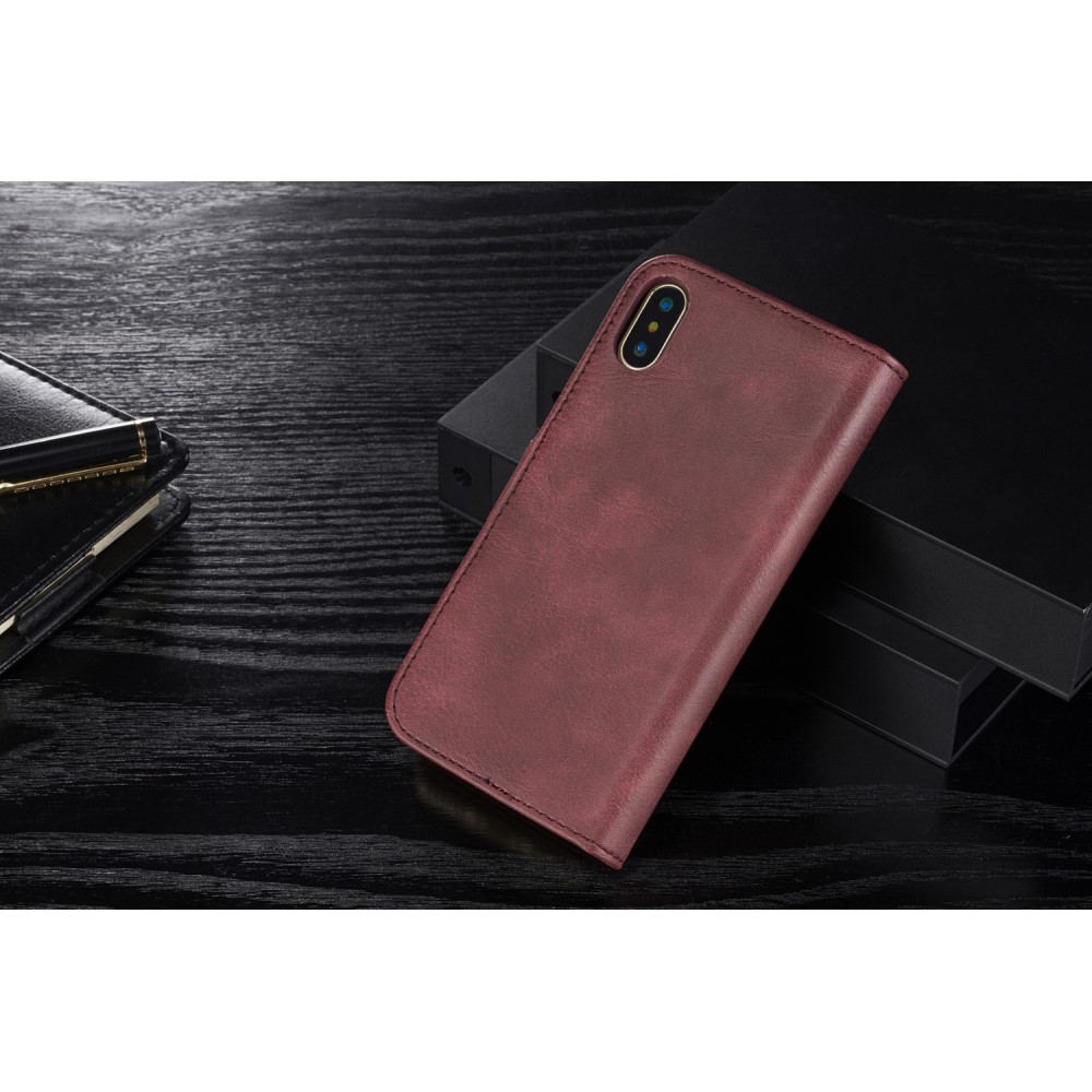 DG.MING iPhone X/Xs - DG.MING Plånboksfodral/Magnet Skal - Röd