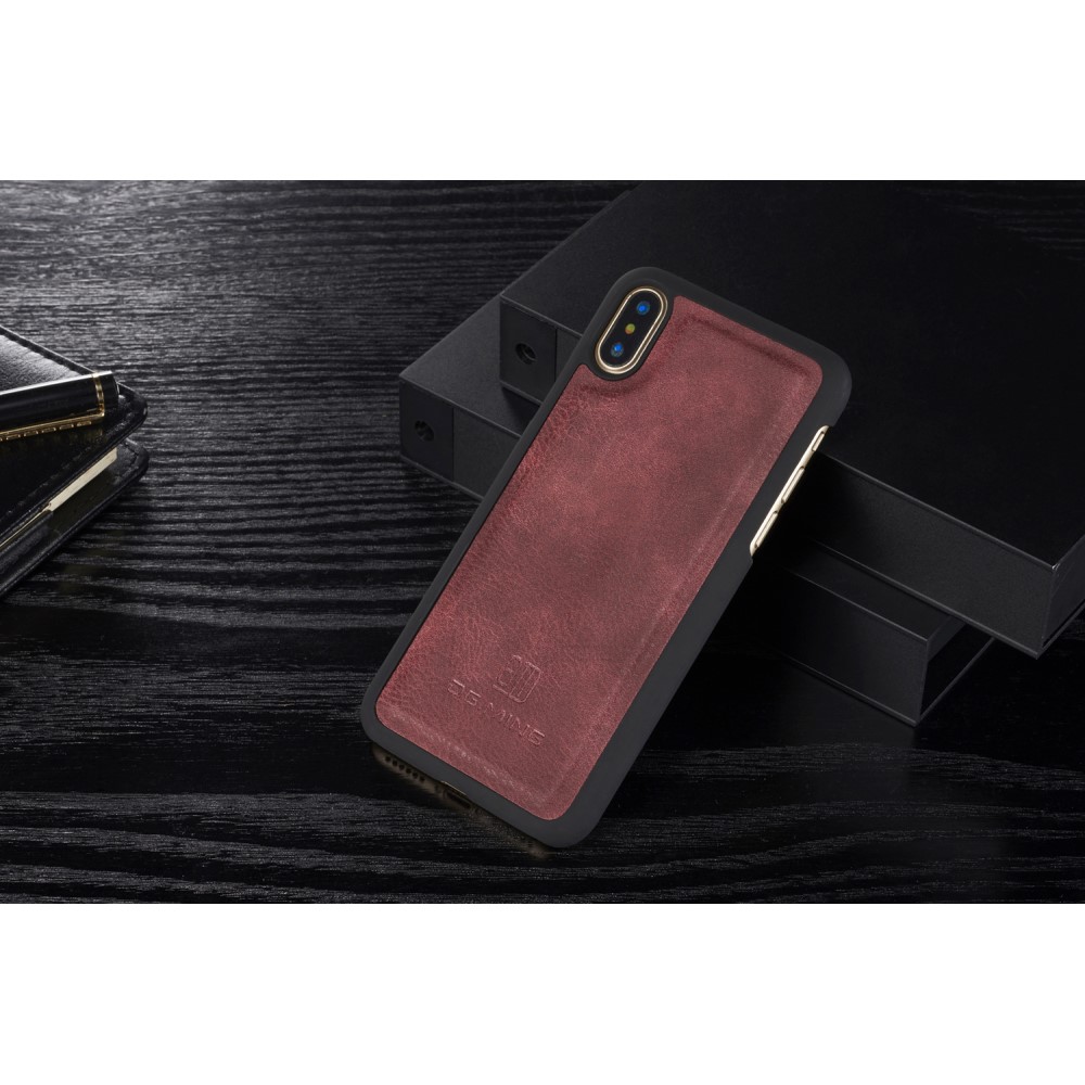 DG.MING iPhone X/Xs - DG.MING Plånboksfodral/Magnet Skal - Röd