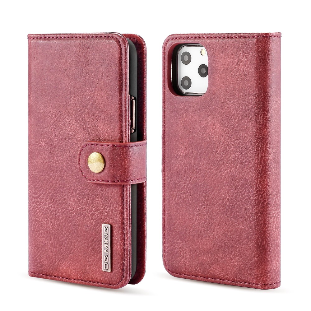 DG.MING iPhone 11 Pro Max - DG.MING Plånboksfodral/Magnet Skal - Vinröd