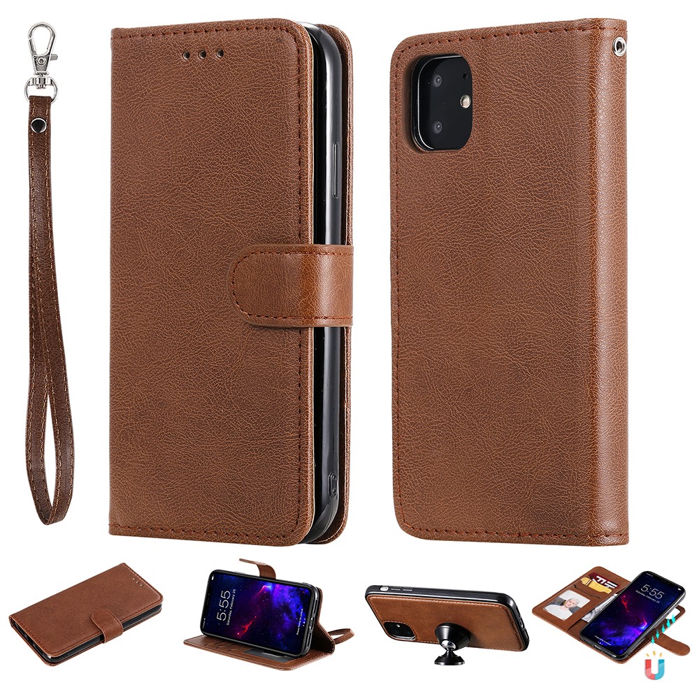  iPhone 11 - Plånboksfodral/Magnet Skal 2in1 - Brun