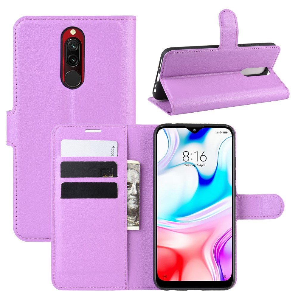  Xiaomi Redmi 8 - Litchi Plånboksfodral - Lila