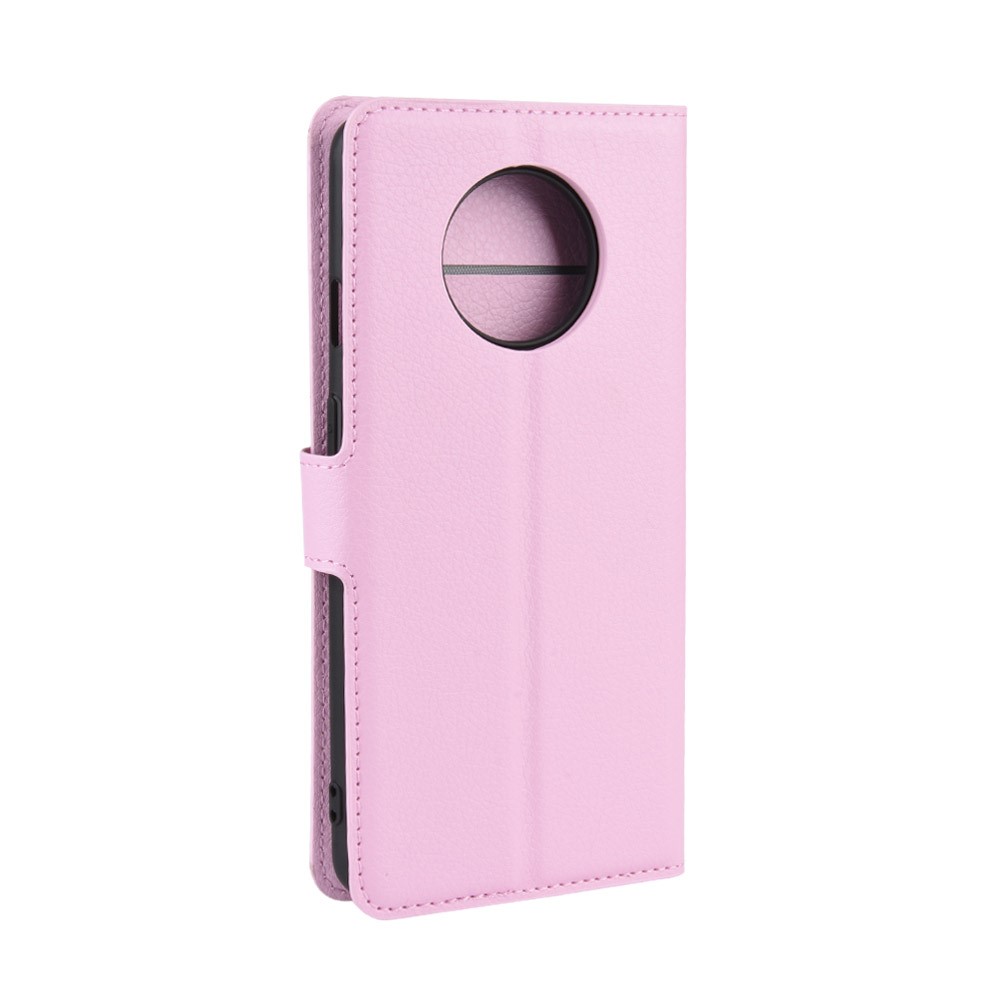  OnePlus 7T - Litchi Plånboksfodral - Ljus Rosa