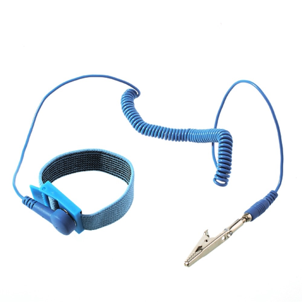  1m Antistatiskt ESD Armband Justerbart Blå