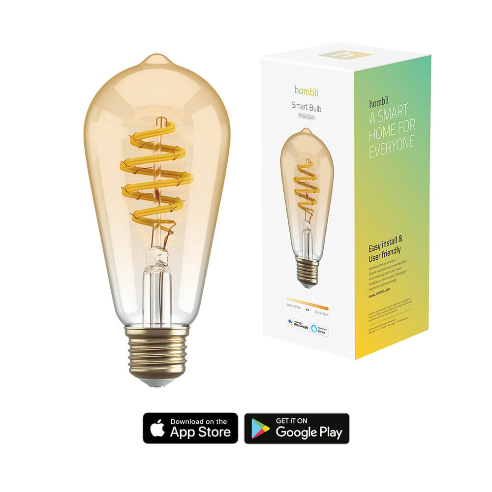 Hombli Hombli Smart Lampa Glödtråd E27 ST64-Bärnsten CCT