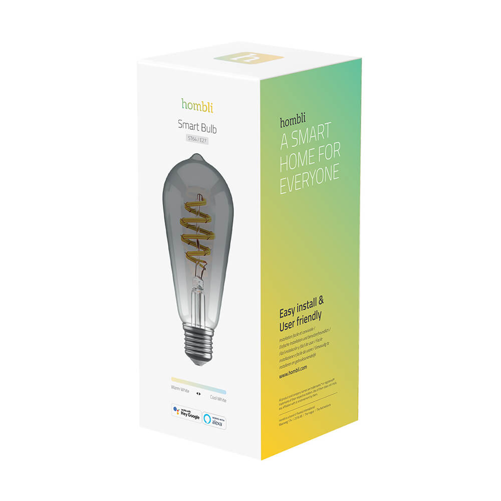 Hombli Hombli Smart Lampa Glödtråd E27 ST64-Rök CCT