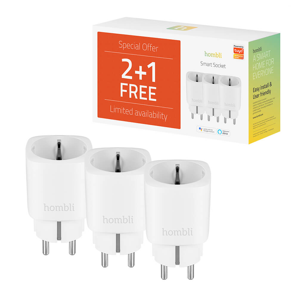 Hombli Hombli 3-PACK EU Smart Plug Promo Pack Vit