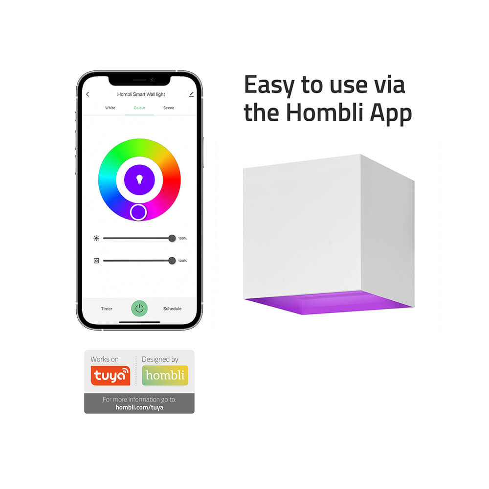 Hombli Hombli Smart Vägglampa Inomhus och Utomhus RGB CCT Vit