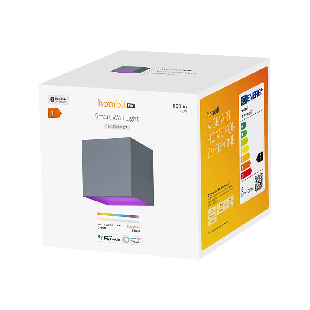 Hombli Hombli Smart Vägglampa Inomhus och Utomhus RGB CCT Grå