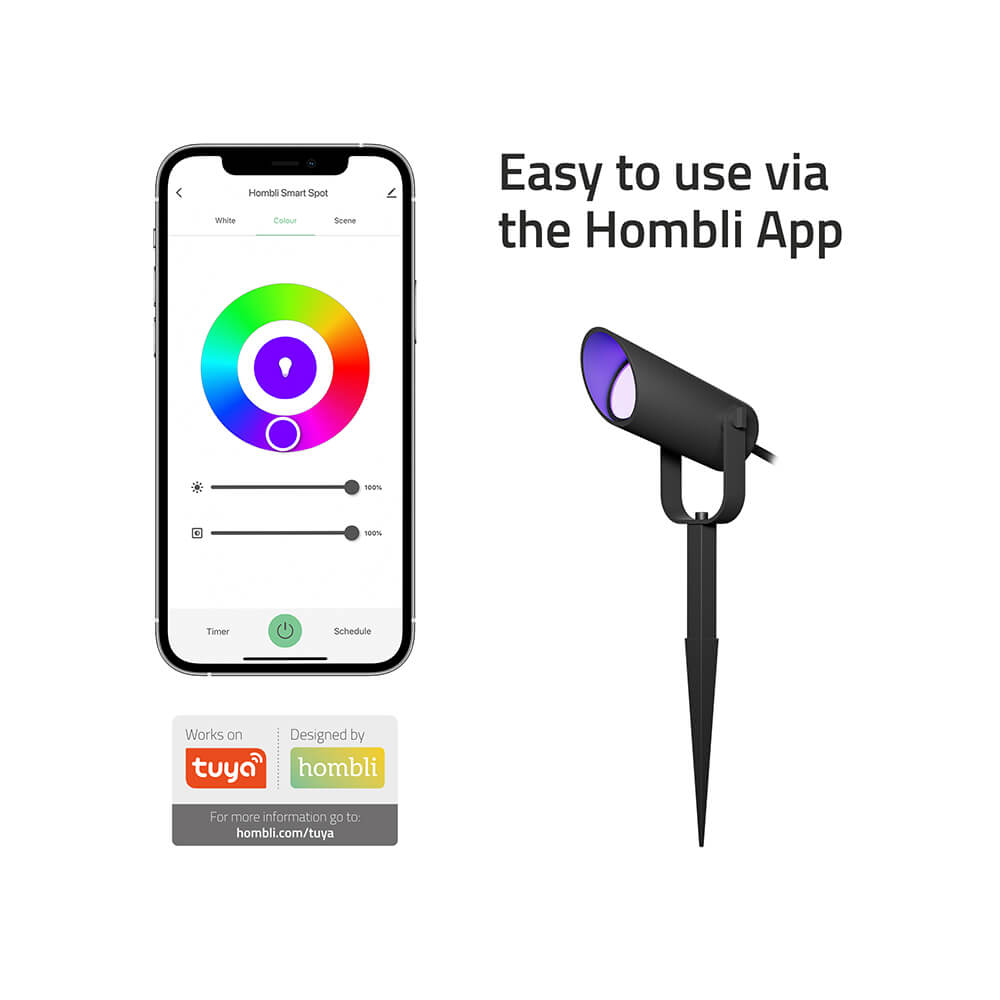 Hombli Hombli Smart Utomhus Spotlight 1-pack RGB CCT Svart