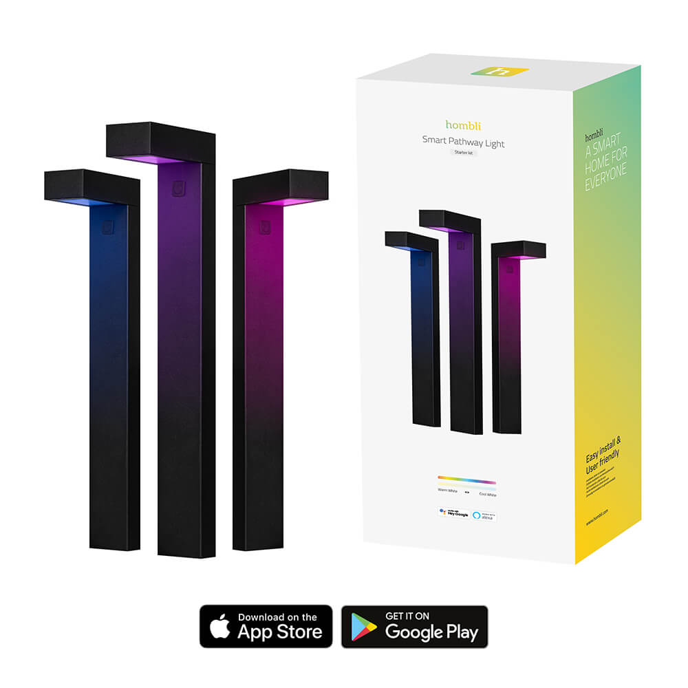 Hombli Hombli Smart Gångbelysning 3-pack RGB CCT Svart
