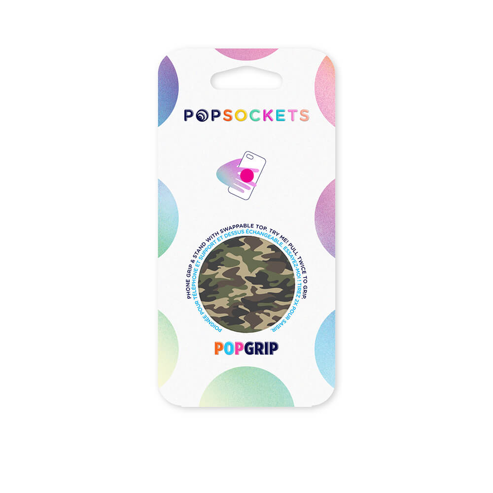 PopSockets PopSockets Avtagbart Grip med Ställfunktion Woodland Camo