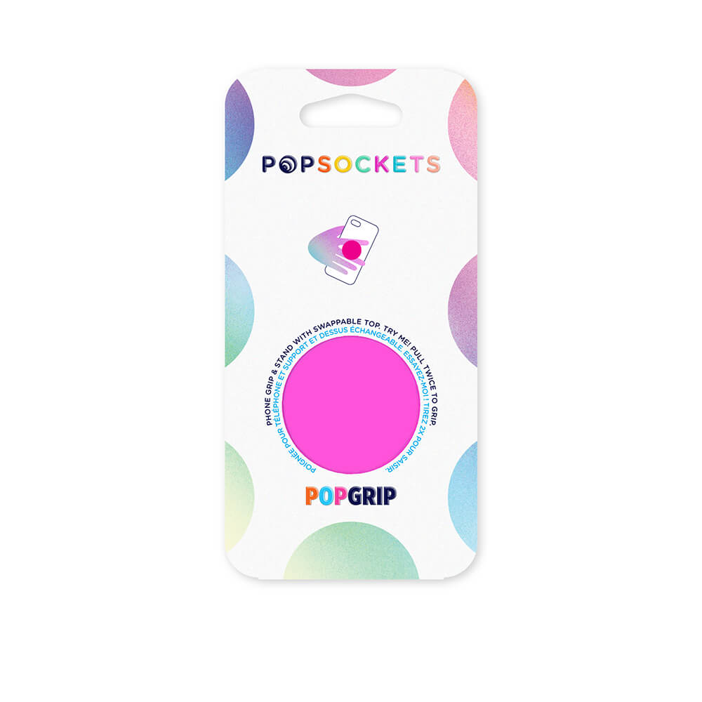 PopSockets PopSockets Avtagbart Grip med Ställfunktion Neon Day Glo Pink