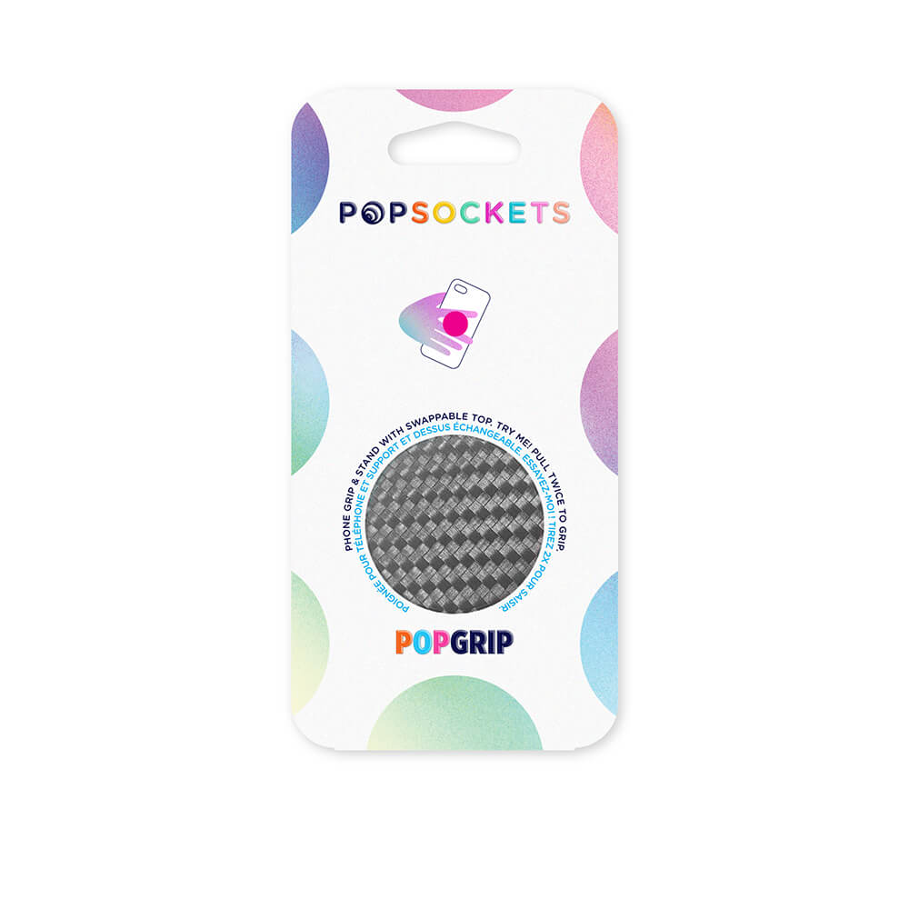 PopSockets PopSockets Avtagbart Grip med Ställfunktion Carbonite Weave
