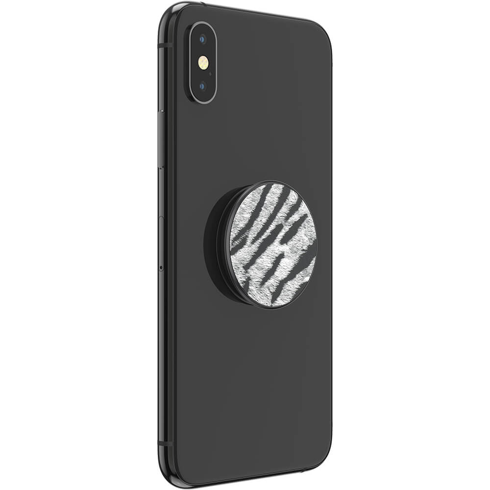 PopSockets PopSockets Avtagbart Grip med Ställfunktion Premium Vegan Leather Zebra
