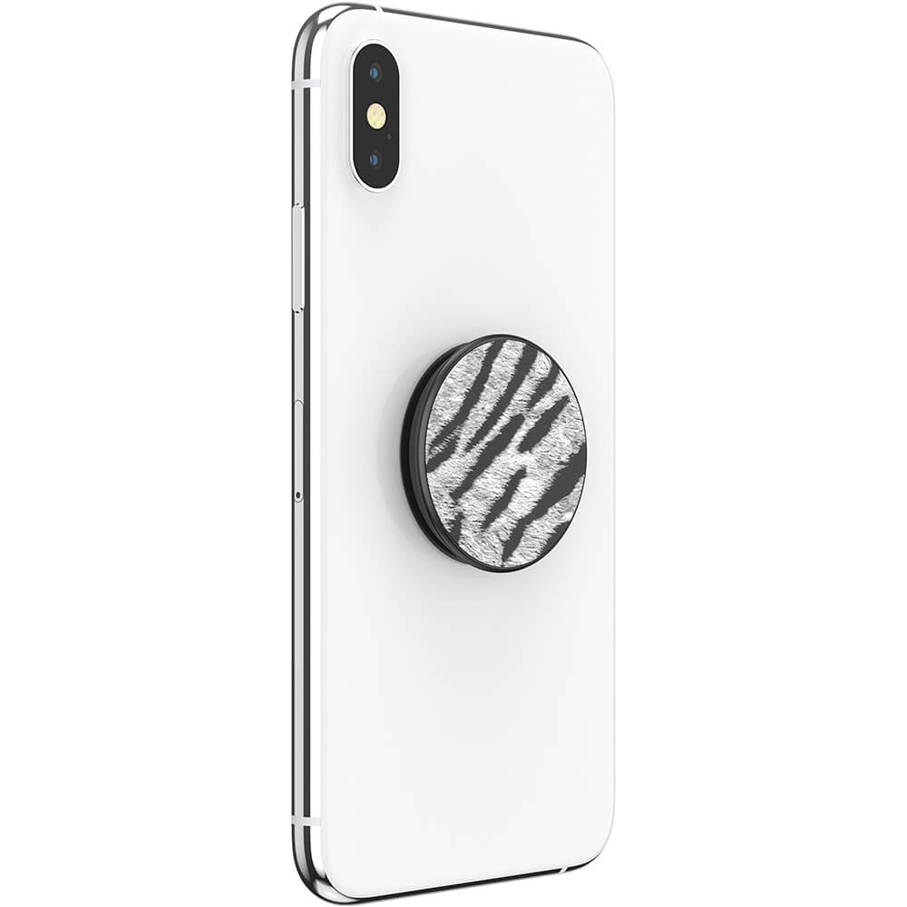 PopSockets PopSockets Avtagbart Grip med Ställfunktion Premium Vegan Leather Zebra