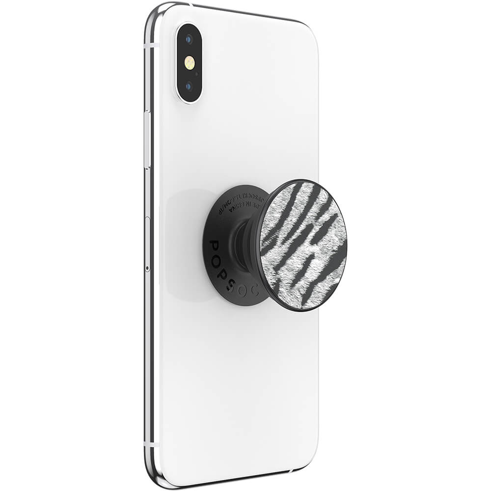 PopSockets PopSockets Avtagbart Grip med Ställfunktion Premium Vegan Leather Zebra