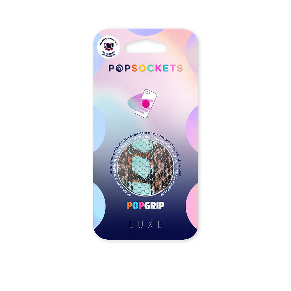 PopSockets PopSockets Avtagbart Grip med Ställfunktion LUXE Embossed Metal Water Snake