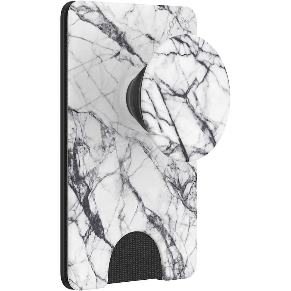 PopSockets PopSockets PopWallet+ Avtagbar Mobil Plånbok Dove White Marble