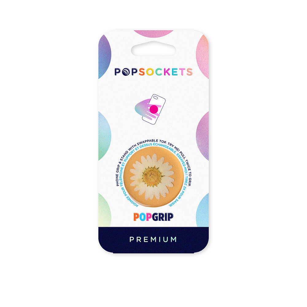 PopSockets PopSockets Avtagbart Grip med Ställfunktion Premium Pressed Flower White Daisy