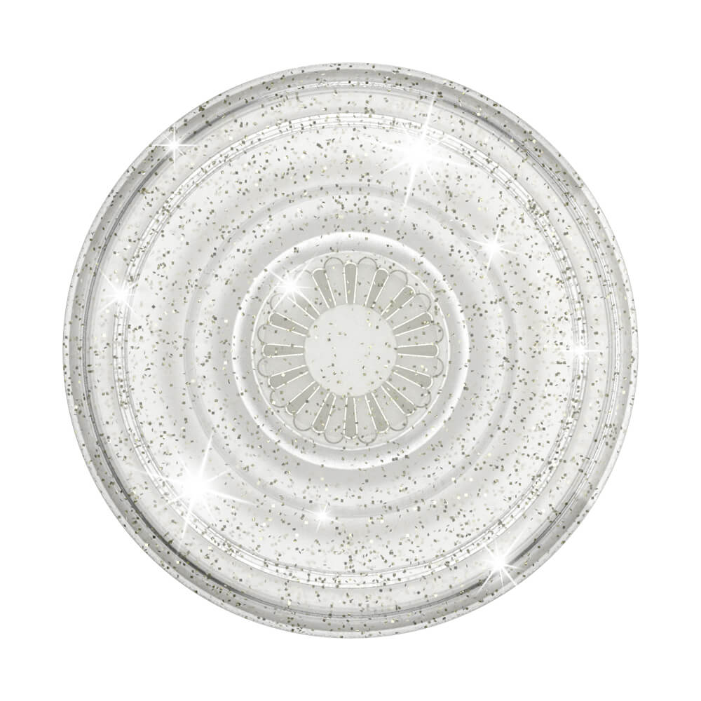 PopSockets PopSockets Avtagbart Grip med Ställfunktion Clear Glitter Silver