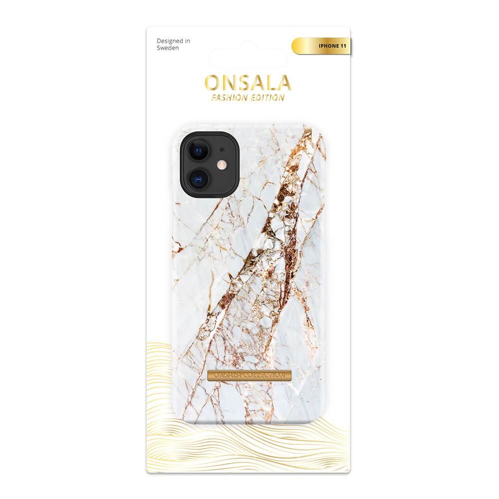 Onsala ONSALA iPhone 11 Mobilskal Soft White Rhino Marble