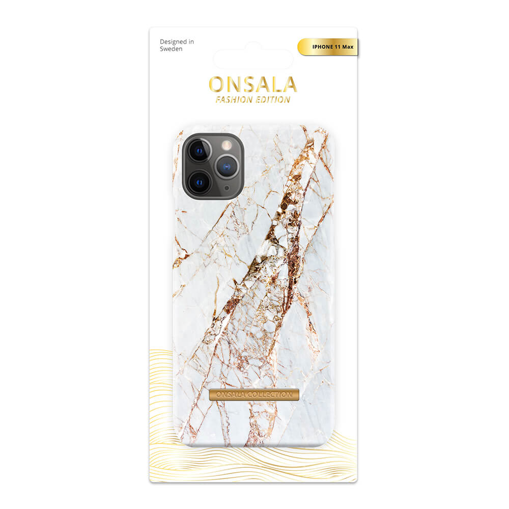 Onsala ONSALA iPhone 11 Pro Max Mobilskal Soft White Rhino Marble