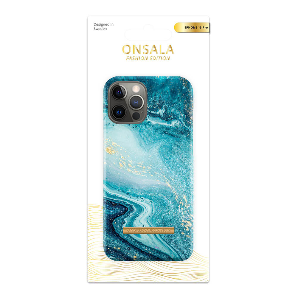 Onsala ONSALA iPhone 13 Pro Mobilskal Marmor Blue Sea
