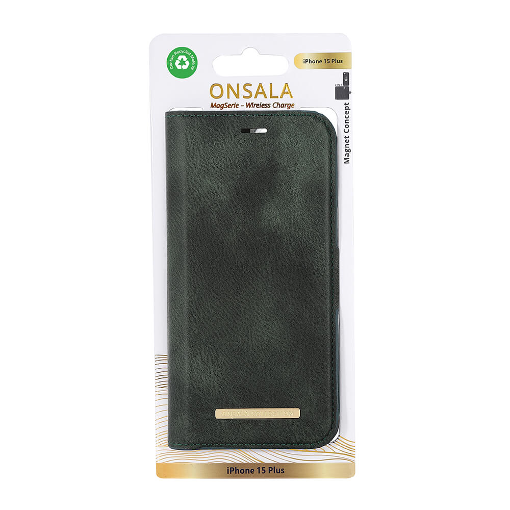 Onsala ONSALA iPhone 15 Plus Fodral ECO 2in1 MagSafe Grön