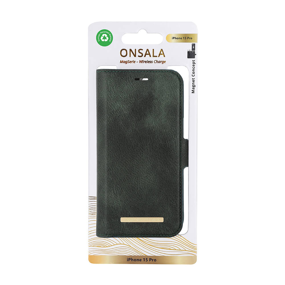 Onsala ONSALA iPhone 15 Pro Fodral ECO 2in1 MagSafe Grön